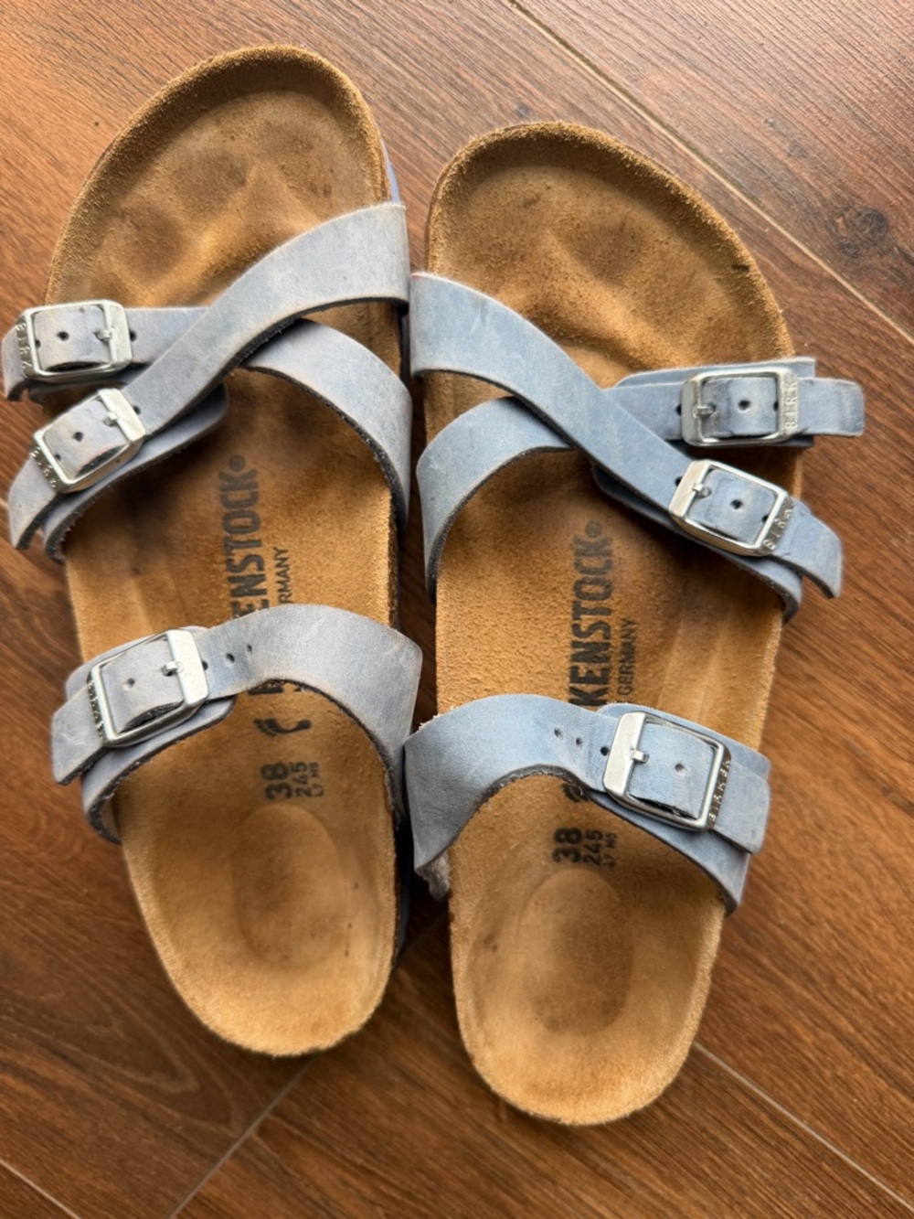 Birkenstock Blue Franca Sandals 7.5 medium/narrow width